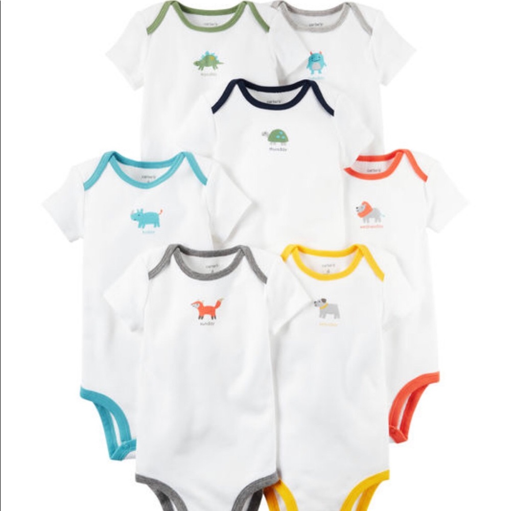 Carters onesies Days of the week -3 Months-7Pack